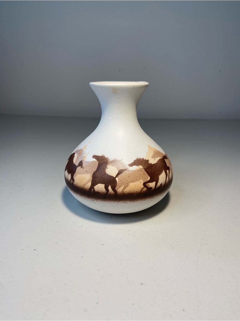 Benally Dine Cedar Mesa Native American Pottery Wild Horse Vase